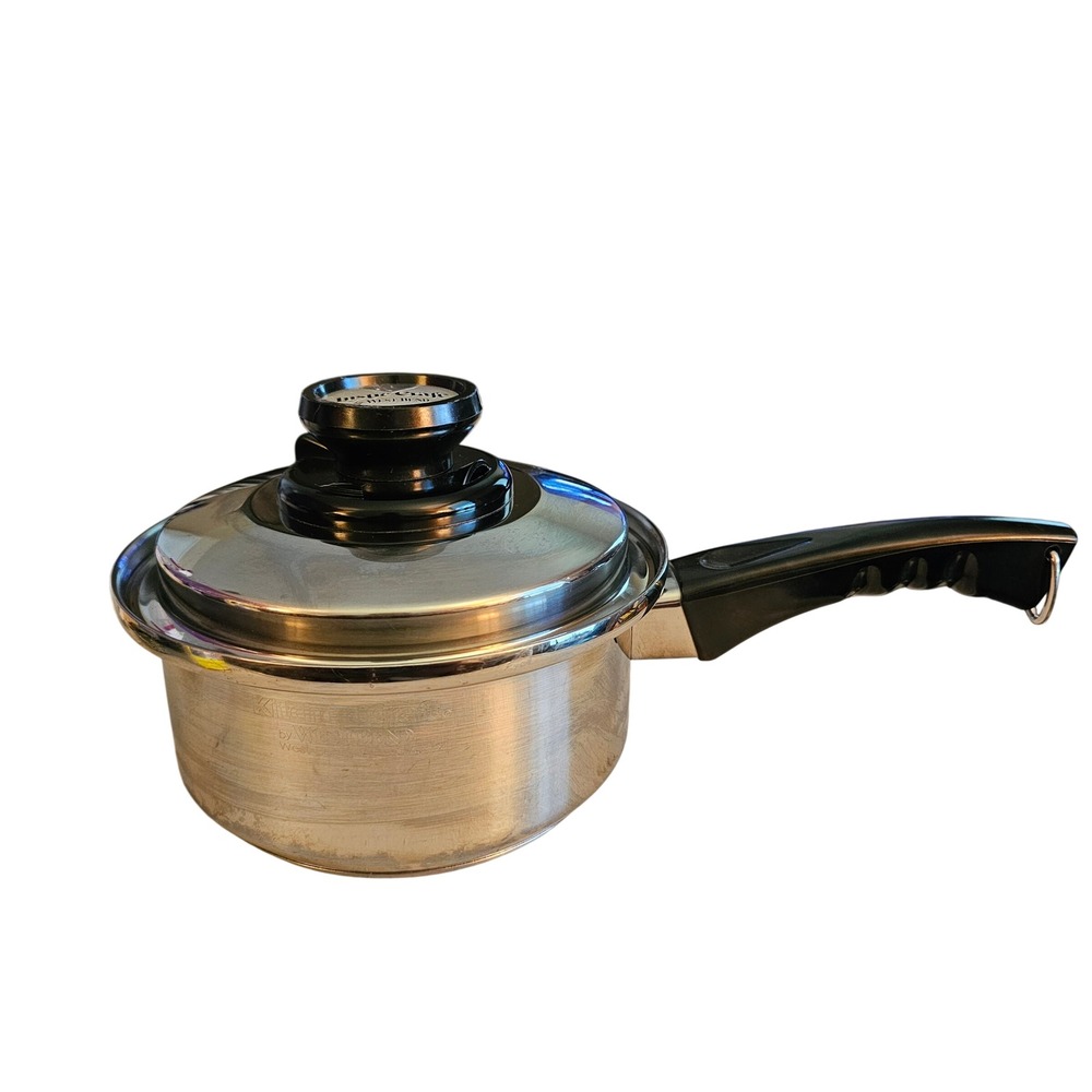 Kitchen Craft West Bend Lustre Craft Stainless Steel Saucepan 1 Qt Vent Lid USA